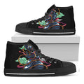 Ninja Warrior Print Black High Top Sneakers