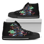 Ninja Warrior Print Black High Top Shoes
