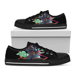 Ninja Warrior Print Black Low Top Shoes