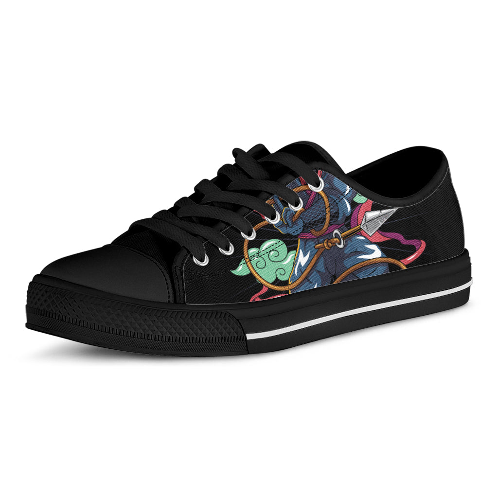 Ninja Warrior Print Black Low Top Shoes