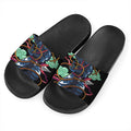 Ninja Warrior Print Black Slide Sandals