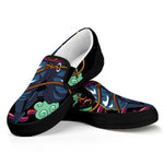 Ninja Warrior Print Black Slip On Shoes