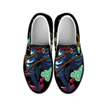 Ninja Warrior Print Black Slip On Shoes