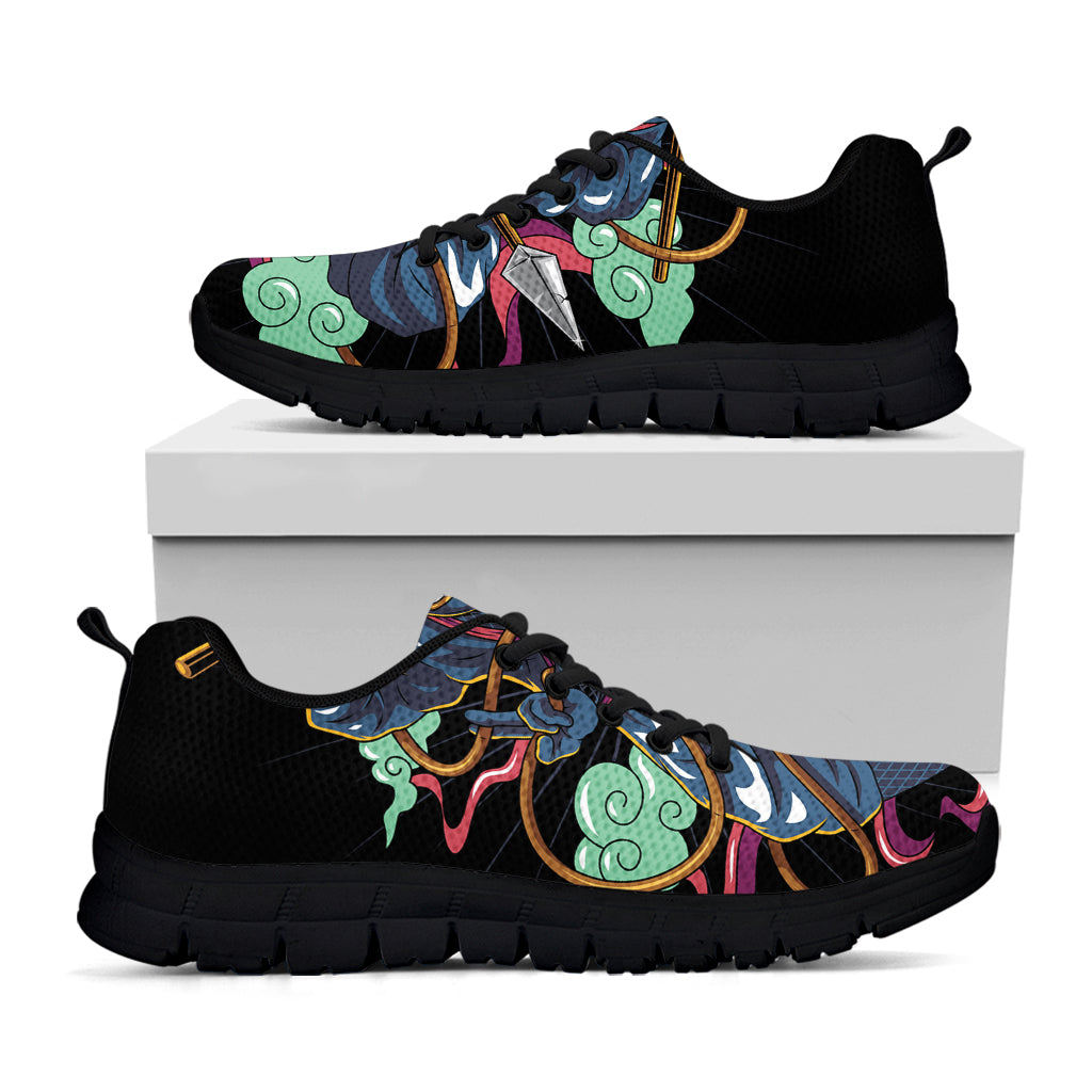 Ninja Warrior Print Black Sneakers