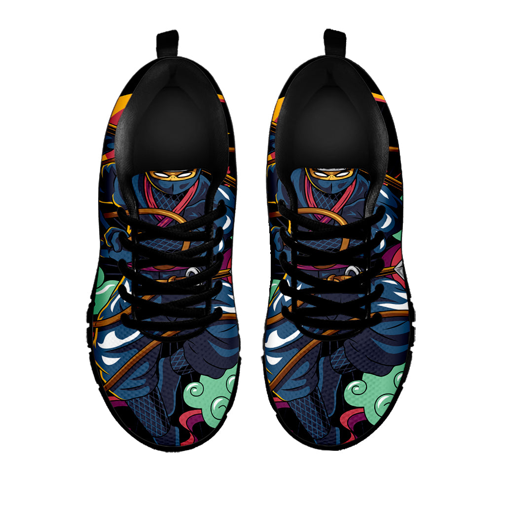Ninja Warrior Print Black Sneakers