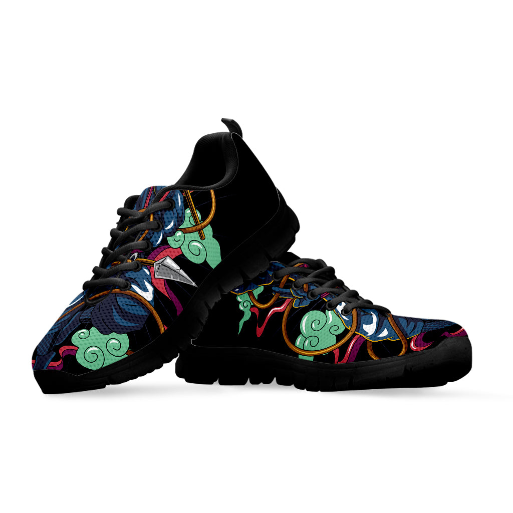 Ninja Warrior Print Black Sneakers