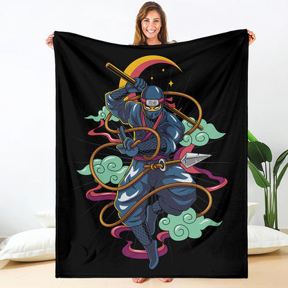 Ninja Warrior Print Blanket