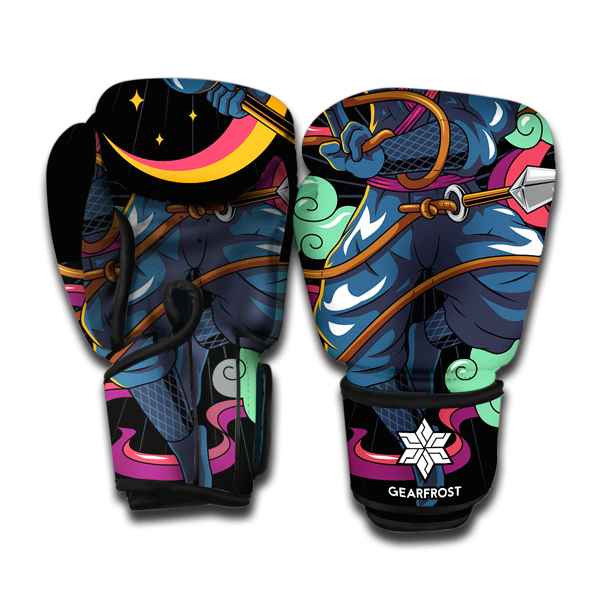 Ninja Warrior Print Boxing Gloves