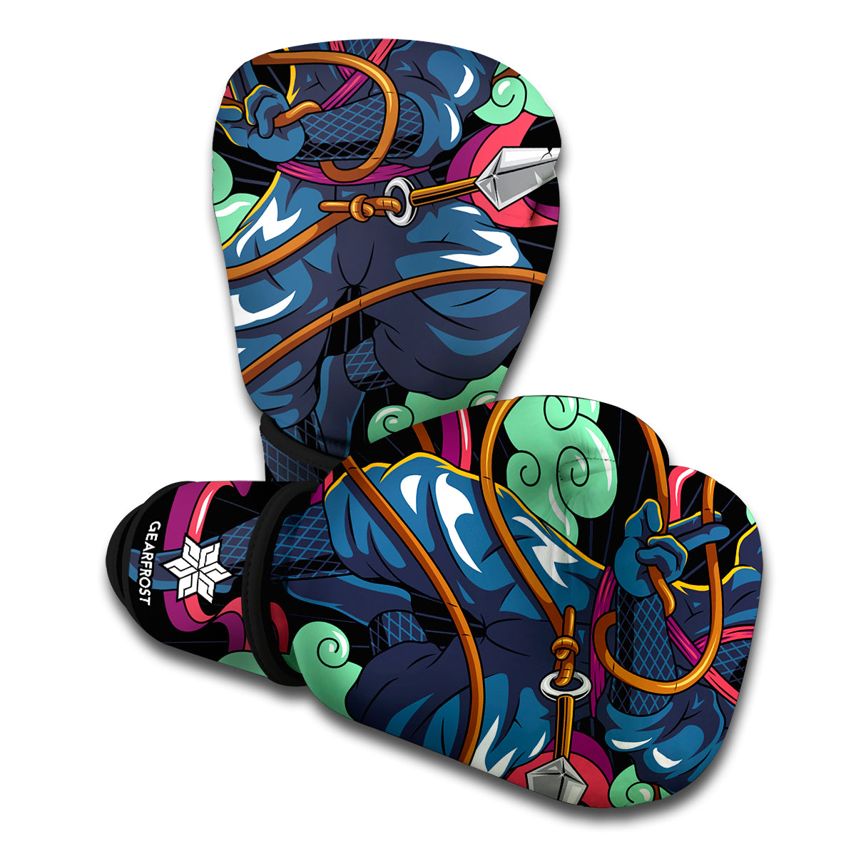 Ninja Warrior Print Boxing Gloves