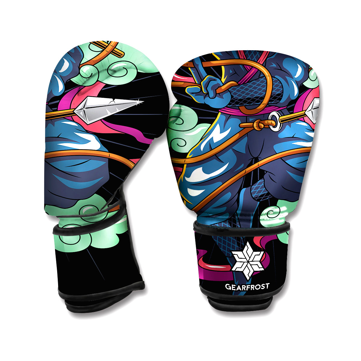 Ninja Warrior Print Boxing Gloves