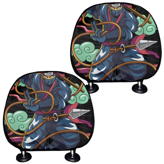 Ninja Warrior Print Car Headrest Covers