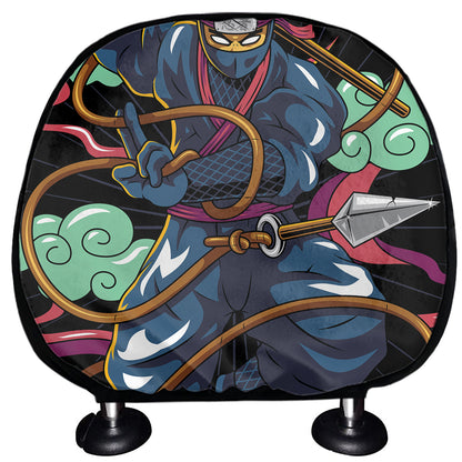 Ninja Warrior Print Car Headrest Covers