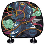 Ninja Warrior Print Car Headrest Covers