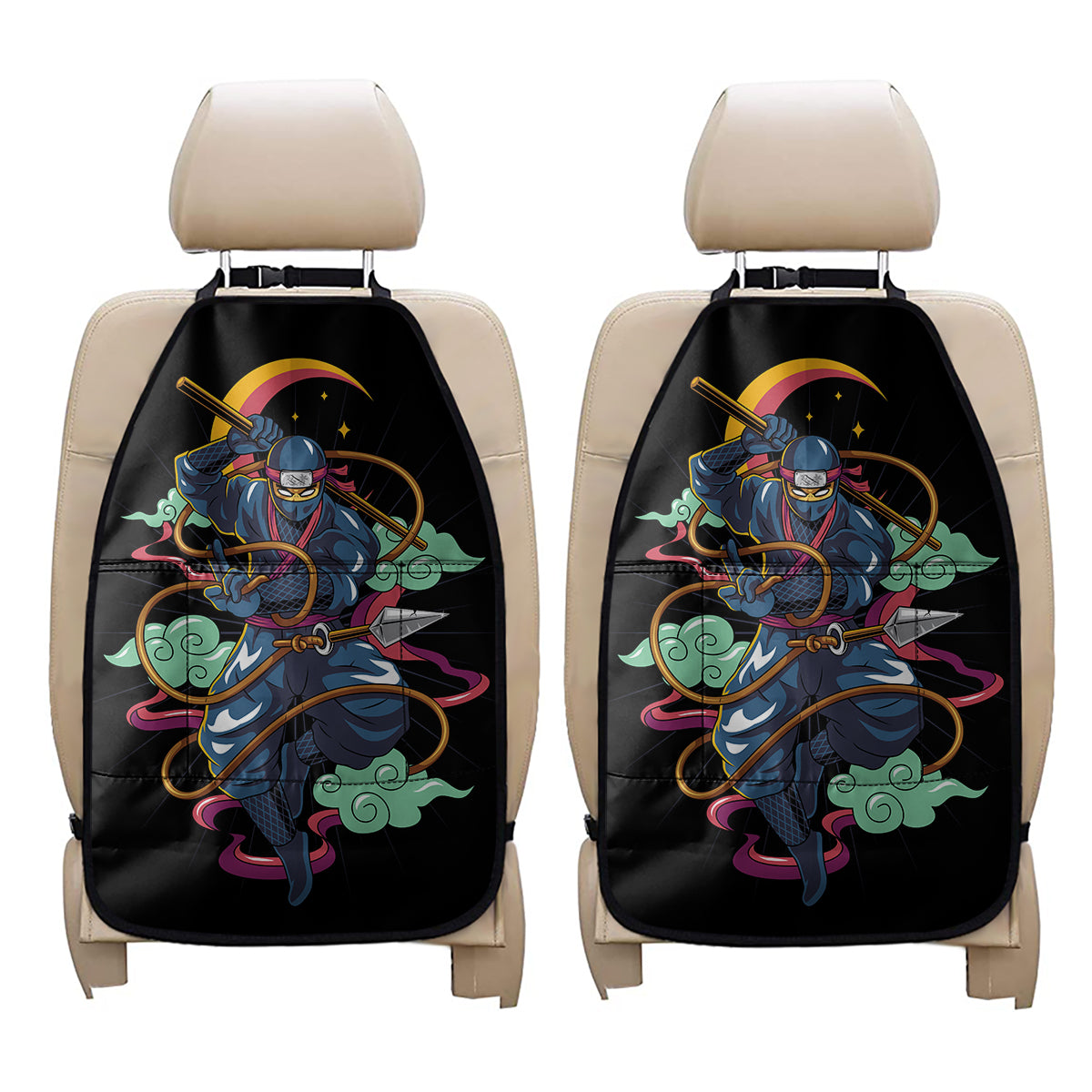 Ninja Warrior Print Car Seat Organizers
