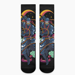 Ninja Warrior Print Crew Socks