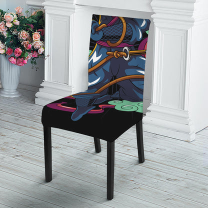 Ninja Warrior Print Dining Chair Slipcover