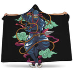 Ninja Warrior Print Hooded Blanket