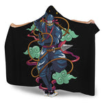 Ninja Warrior Print Hooded Blanket