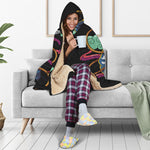 Ninja Warrior Print Hooded Blanket