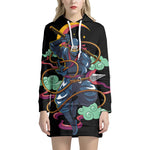 Ninja Warrior Print Hoodie Dress