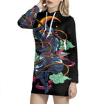 Ninja Warrior Print Hoodie Dress