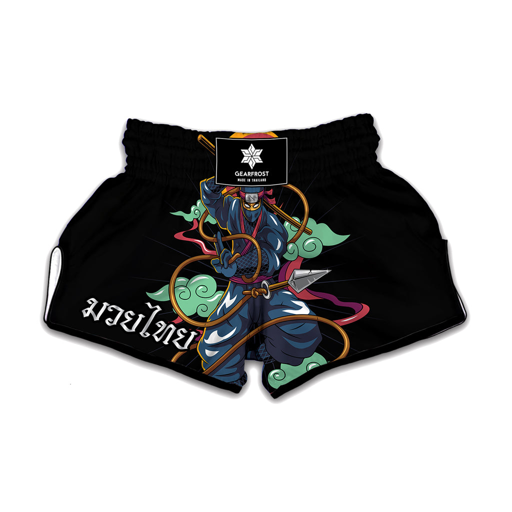 Ninja Warrior Print Muay Thai Boxing Shorts