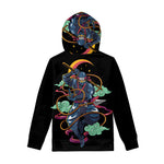 Ninja Warrior Print Pullover Hoodie