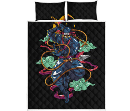 Ninja Warrior Print Quilt Bed Set