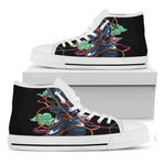 Ninja Warrior Print White High Top Shoes
