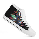 Ninja Warrior Print White High Top Shoes