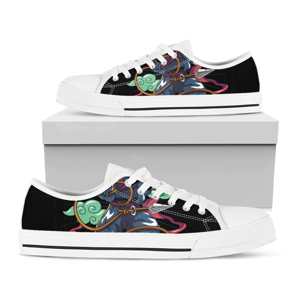 Ninja Warrior Print White Low Top Shoes