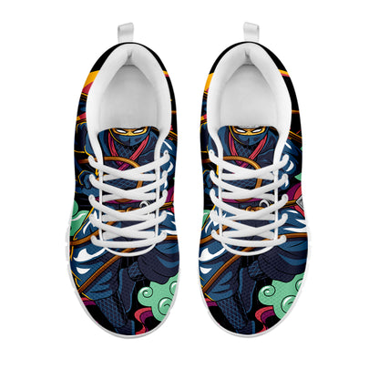 Ninja Warrior Print White Sneakers