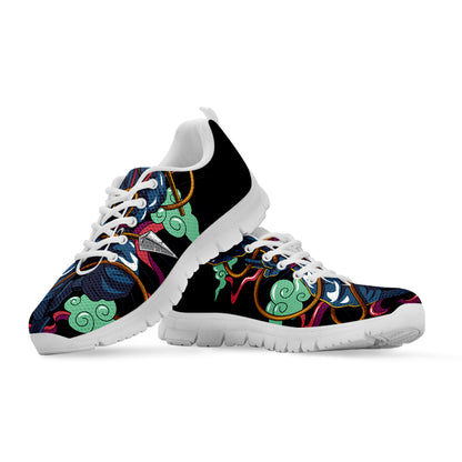 Ninja Warrior Print White Sneakers