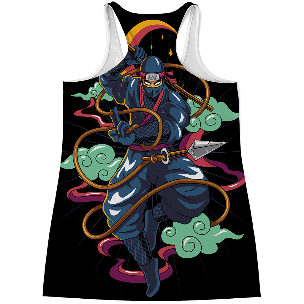 Ninja Warrior Print Women's Racerback Tank Top