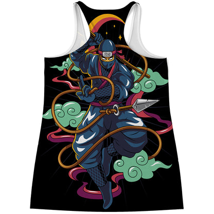 Ninja Warrior Print Women's Racerback Tank Top