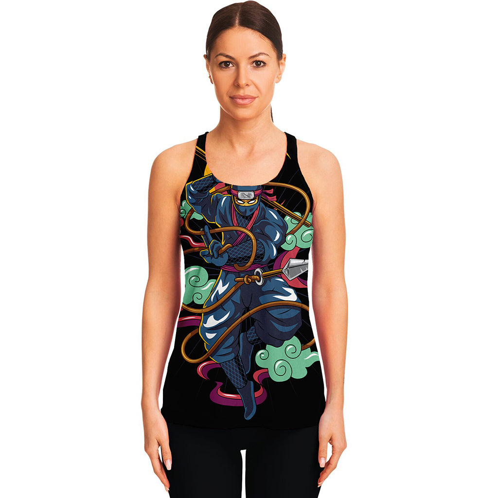 Ninja Warrior Print Women's Racerback Tank Top