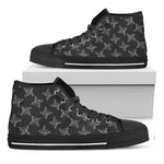 Ninja Weapon Pattern Print Black High Top Shoes