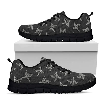 Ninja Weapon Pattern Print Black Sneakers