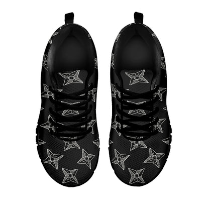 Ninja Weapon Pattern Print Black Sneakers
