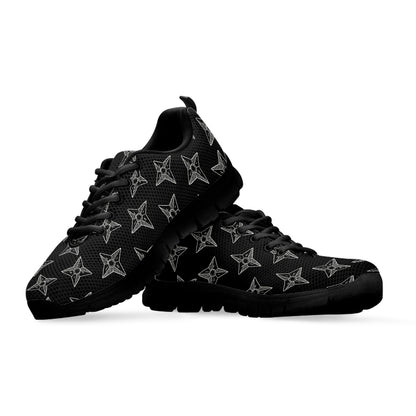 Ninja Weapon Pattern Print Black Sneakers
