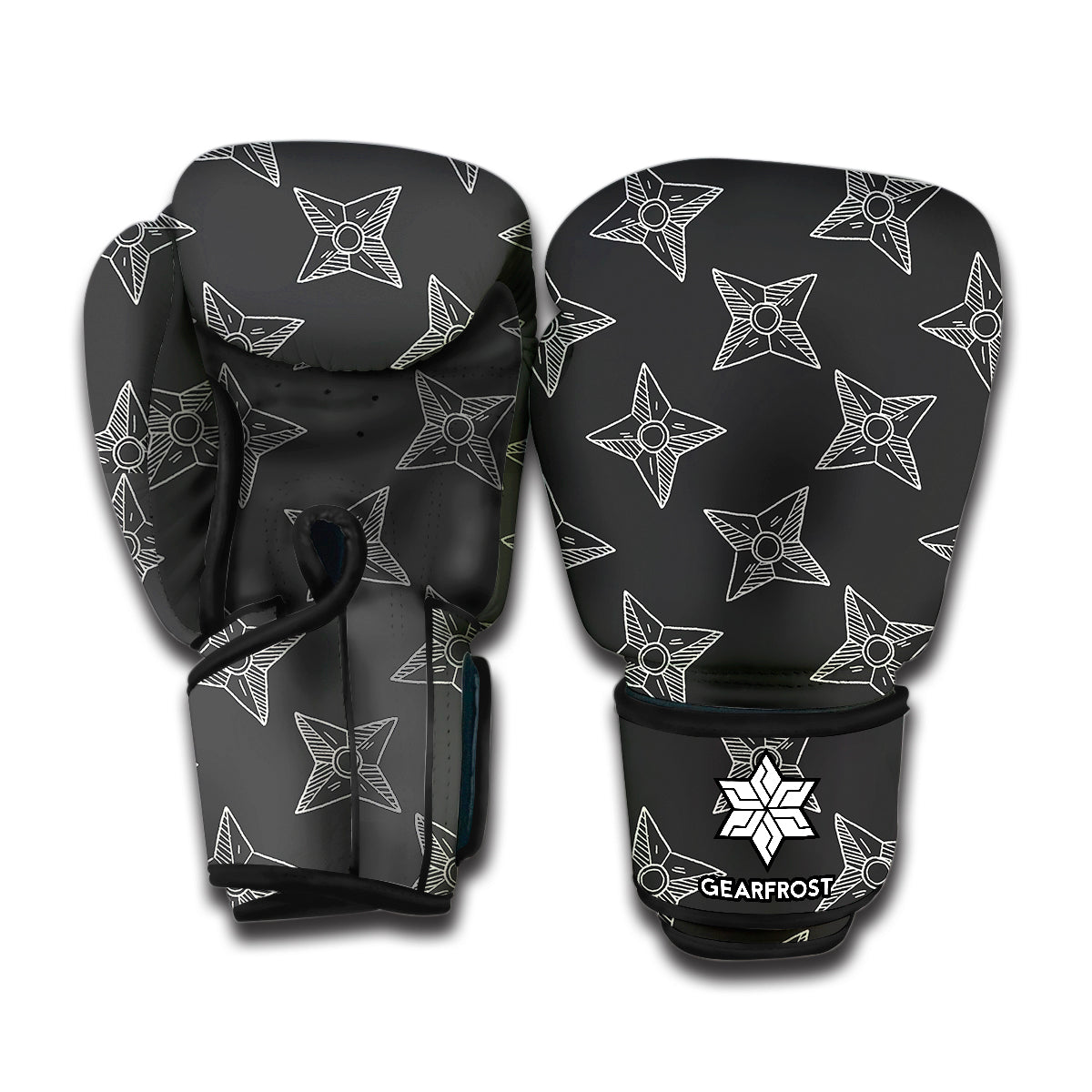 Ninja Weapon Pattern Print Boxing Gloves