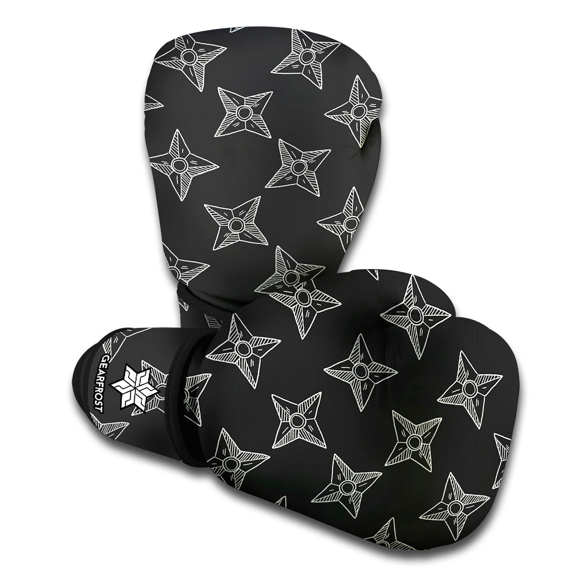 Ninja Weapon Pattern Print Boxing Gloves