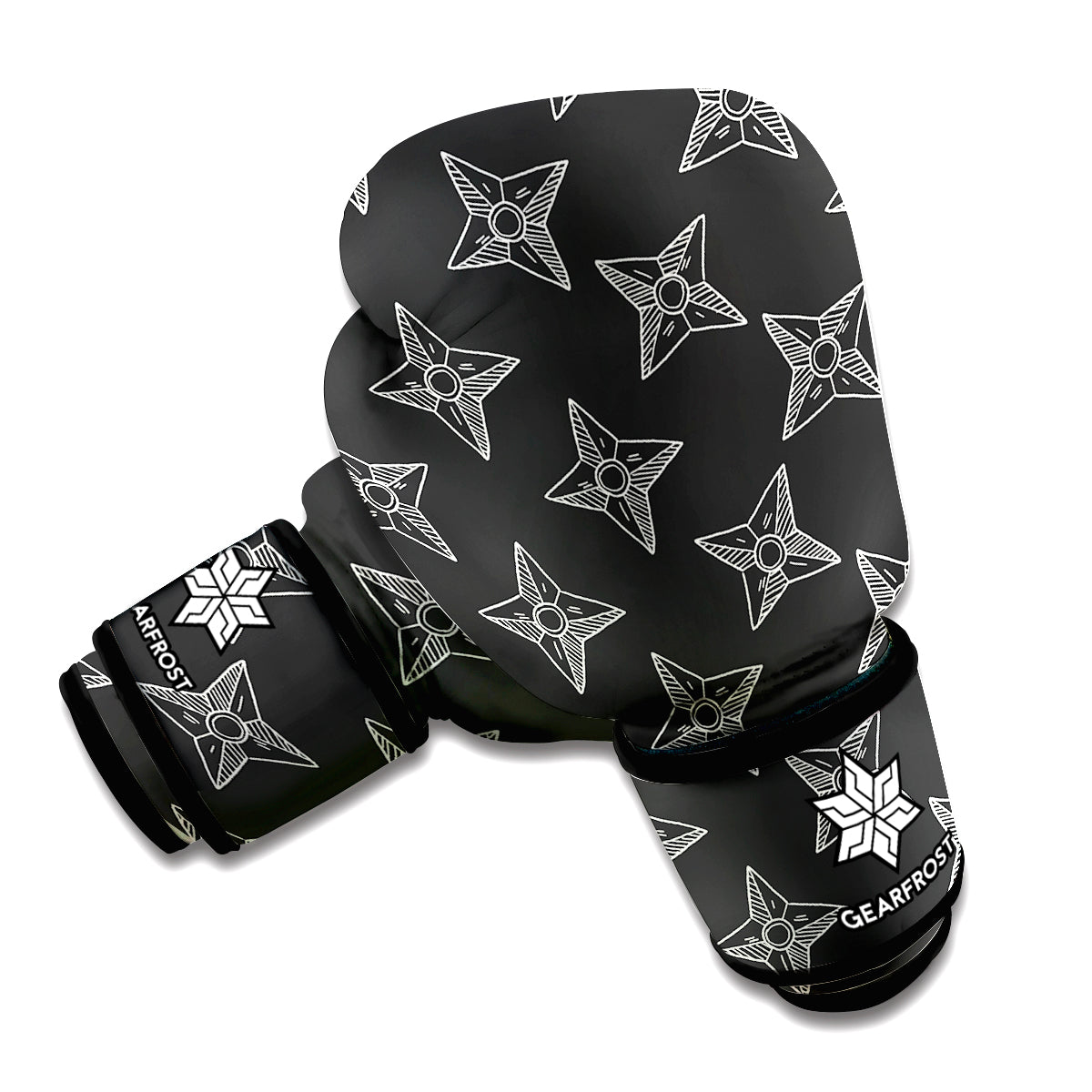 Ninja Weapon Pattern Print Boxing Gloves