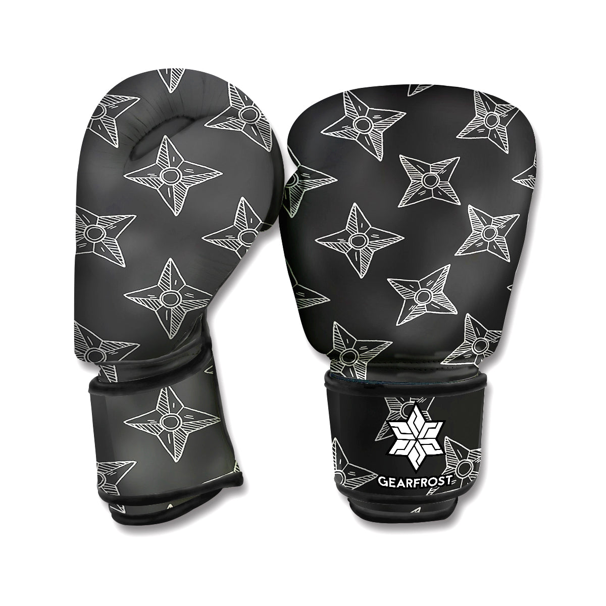 Ninja Weapon Pattern Print Boxing Gloves