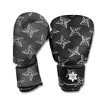 Ninja Weapon Pattern Print Boxing Gloves