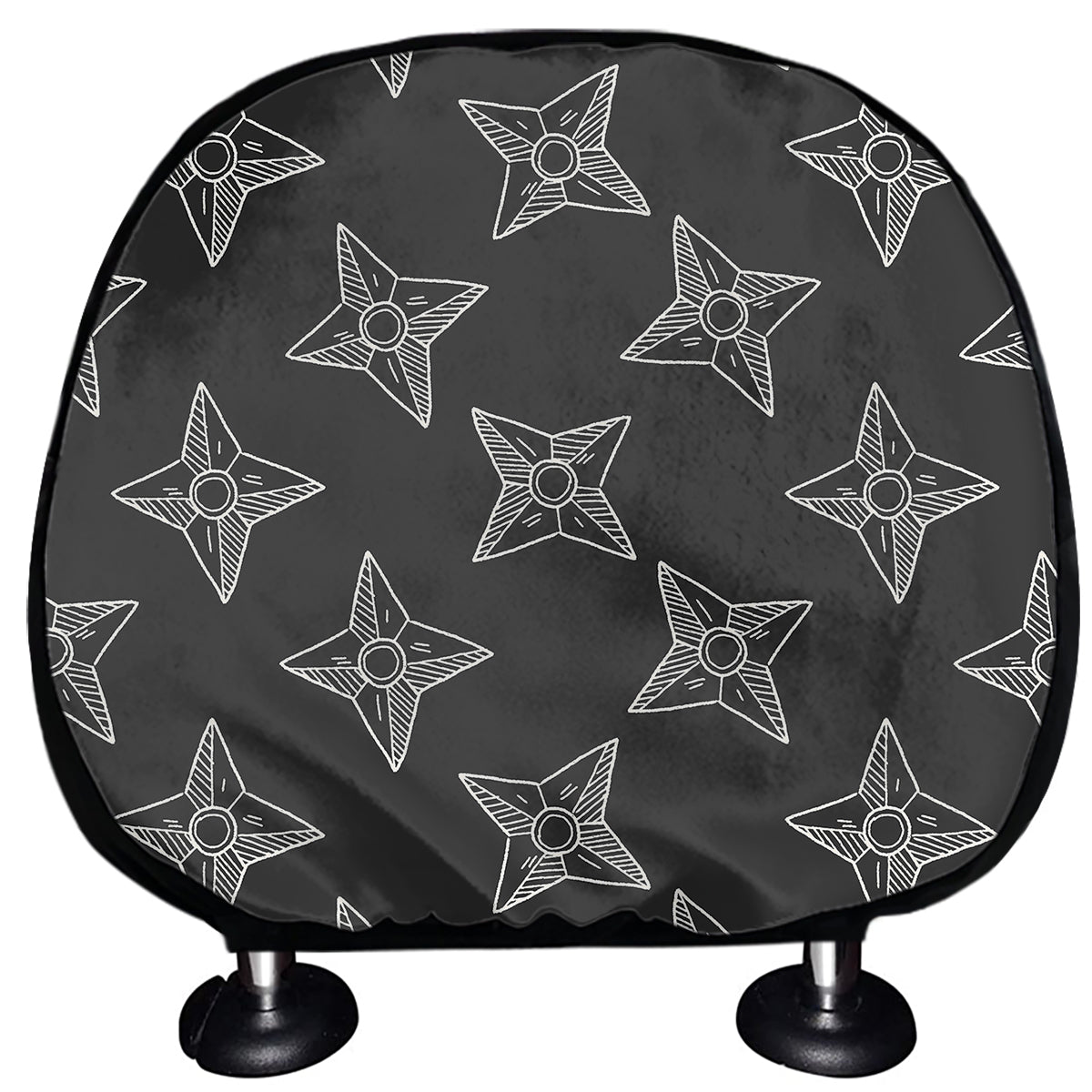 Ninja Weapon Pattern Print Car Headrest Covers
