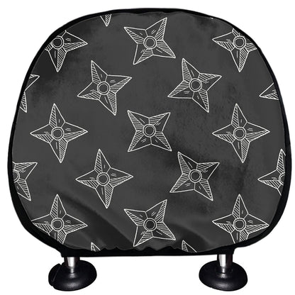 Ninja Weapon Pattern Print Car Headrest Covers