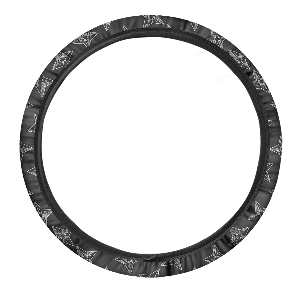 Ninja Weapon Pattern Print Car Steering Wheel Cover