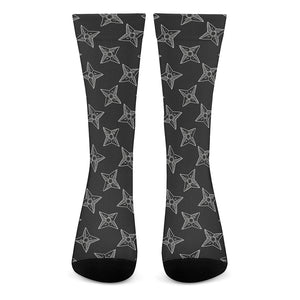 Ninja Weapon Pattern Print Crew Socks