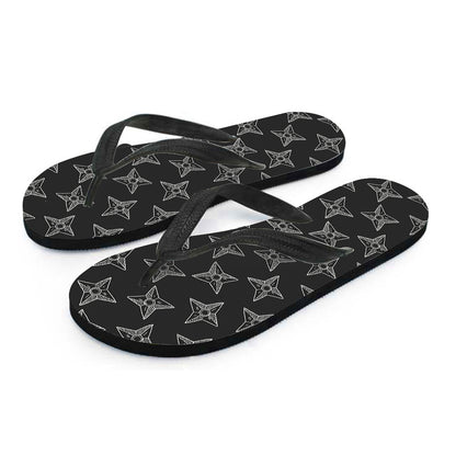 Ninja Weapon Pattern Print Flip Flops